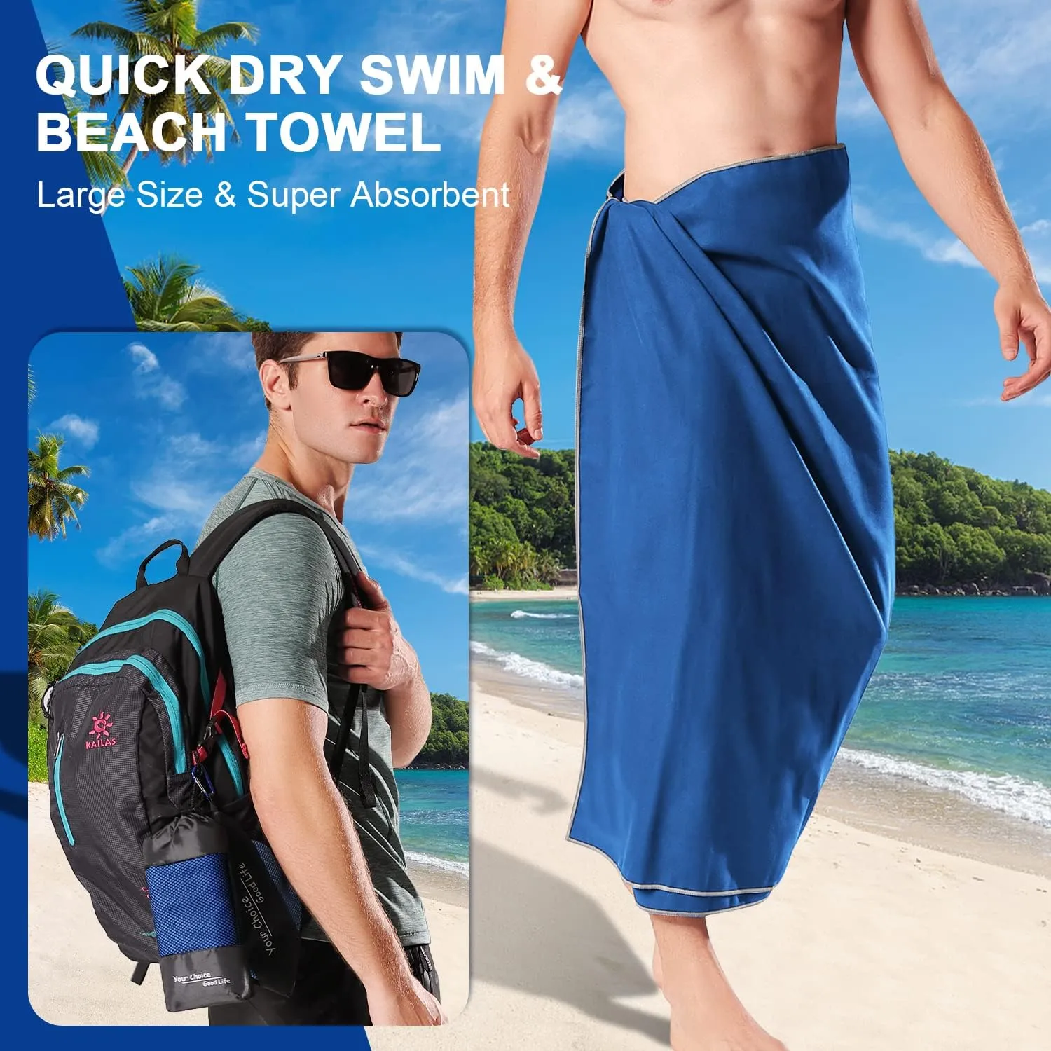 Your Choice Quick Dry Towel - Super Absorbent Microfiber for Gym, Travel, Camping | Ultra Compact & Lightweight