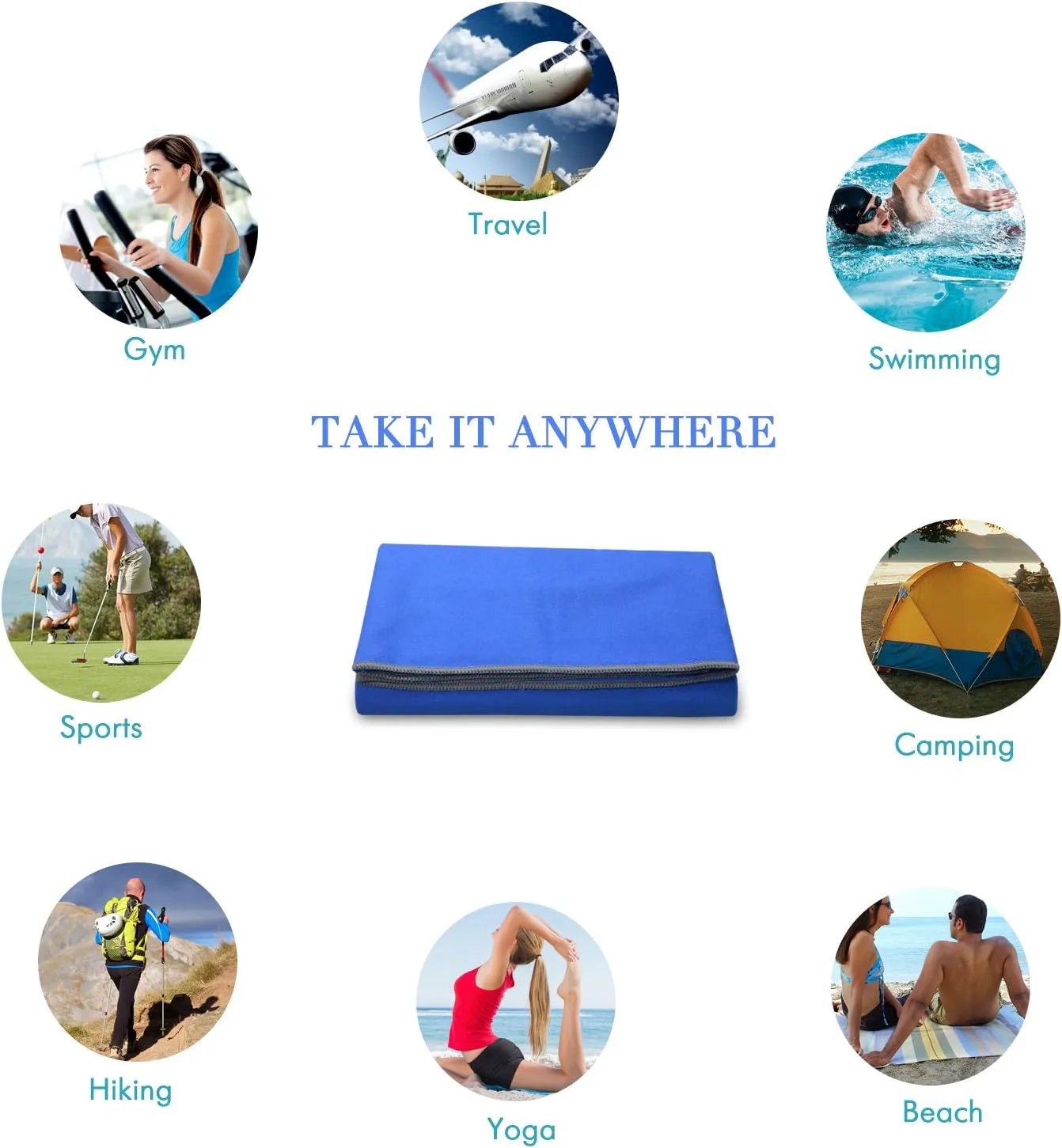 Your Choice Quick Dry Towel - Super Absorbent Microfiber for Gym, Travel, Camping | Ultra Compact & Lightweight