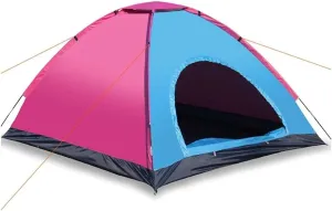 YYDS Tents for Camping Travel Portable Tent Waterproof Anti UV Camping Tent Outdoor Hiking 1-2/3-4 People Couple Family Camping Camping Tents (Color : Blue Rose red, Size : 3-4 Person)