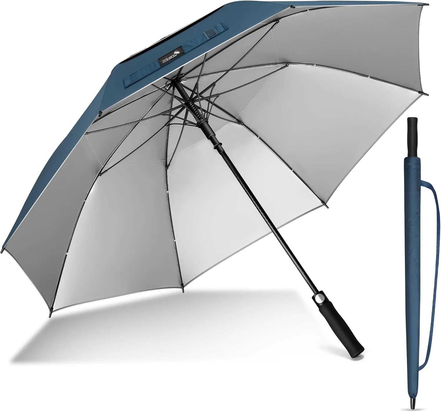 ZOMAKE 62/68" Windproof Golf Umbrella UV Protection, Automatic Oversize Golf Umbrellas Double Canopy Vented Sun Blocking Push Cart for Rain Sun