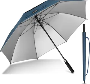 ZOMAKE 62/68" Windproof Golf Umbrella UV Protection, Automatic Oversize Golf Umbrellas Double Canopy Vented Sun Blocking Push Cart for Rain Sun
