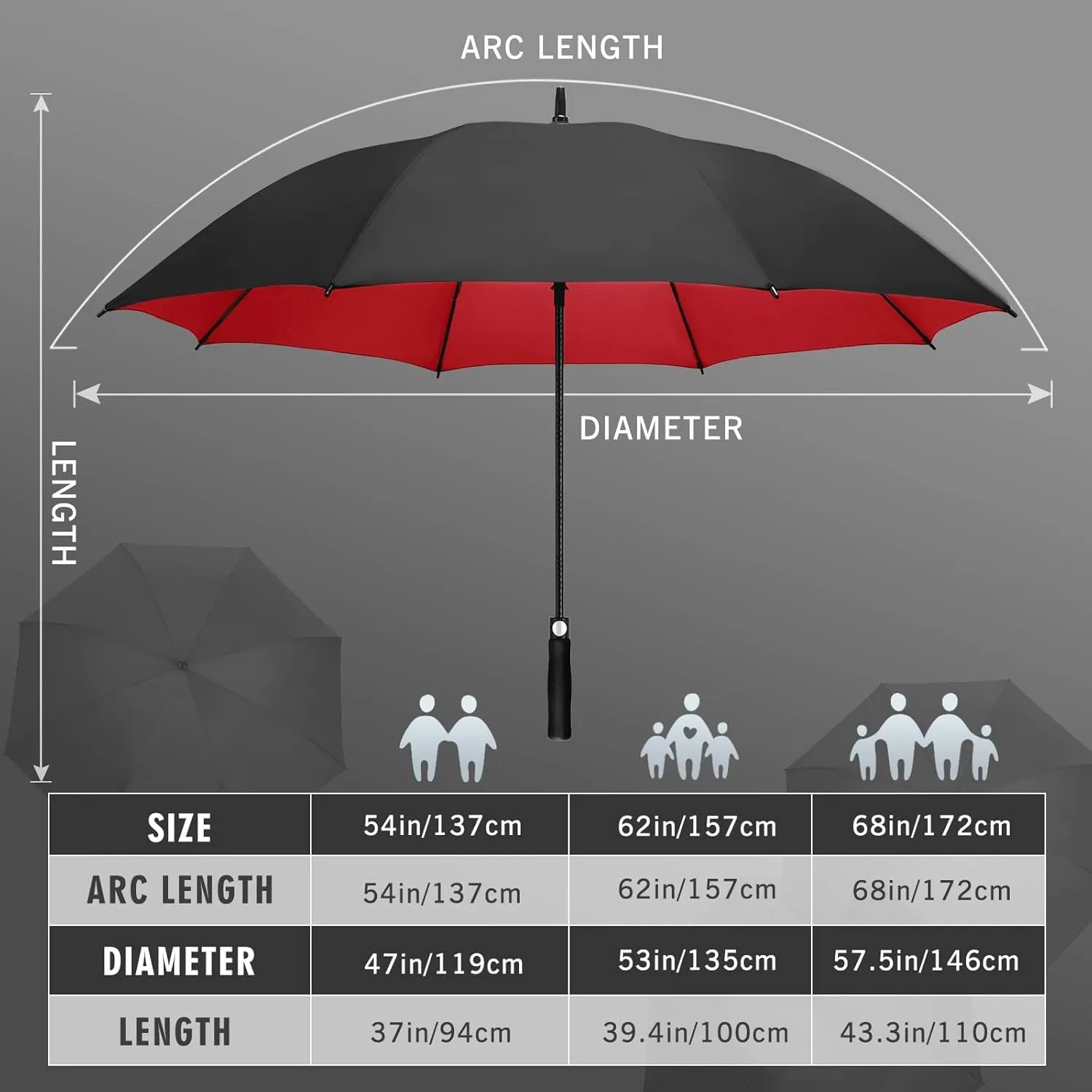 ZOMAKE Large Golf Umbrella for Rain Heavy Duty,Big Golf umbrellas Windproof,51/54/62/68 Inch Extra Large Oversized Umbrella